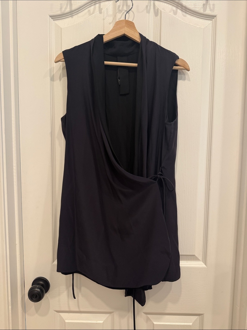 Sleeveless wrap top